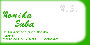 monika suba business card