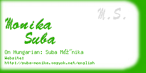 monika suba business card